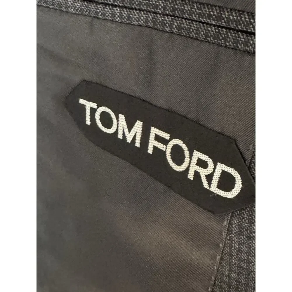 Tom Ford Gray Shelton Houndstooth Wool Sportcoat Blazer 52R Italy 42R US Men’s